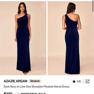 Azazie Argan Bridesmaids Dress Dark Navy
